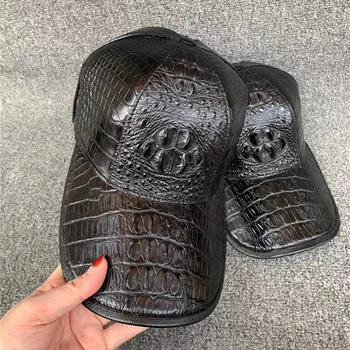 

Authentic Real Crocodile Leather Men Casual Baseball Cap Exotic Genuine Alligator Skin Autumn Winter Male Hat Man Adjustable Hat