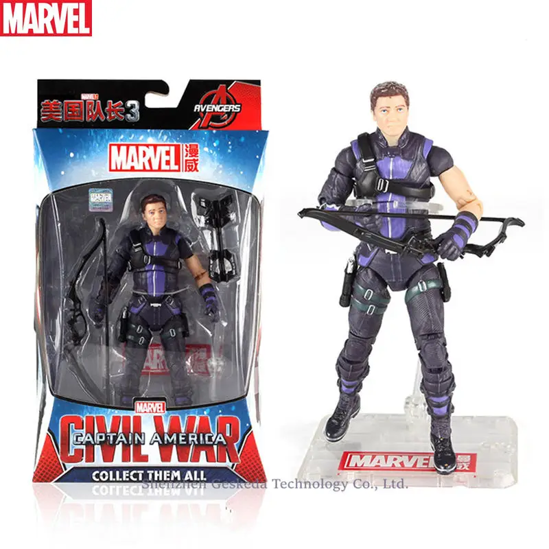 Hawkeye Hasbro игрушки Marvel Мститель Endgame 17 см супер герой война машина танос Росомаха Человек-паук Железный человек фигурка игрушки куклы - Цвет: Hawkeye