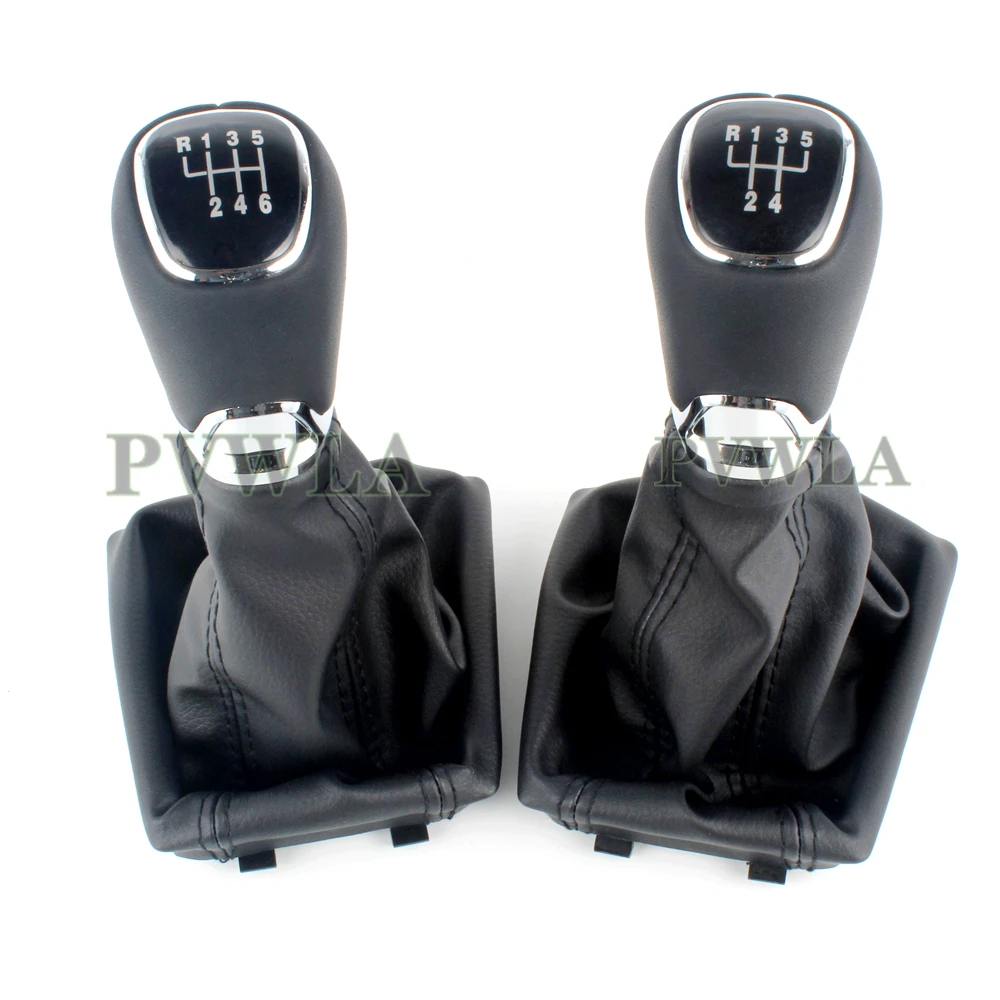 Car Shift Gear Knob Lever Gaitor Boot Cover Accessories Chrome & Leather Skoda Octavia A7 MK3 2014 2015, car gear shift knob,automatic gear dust cover