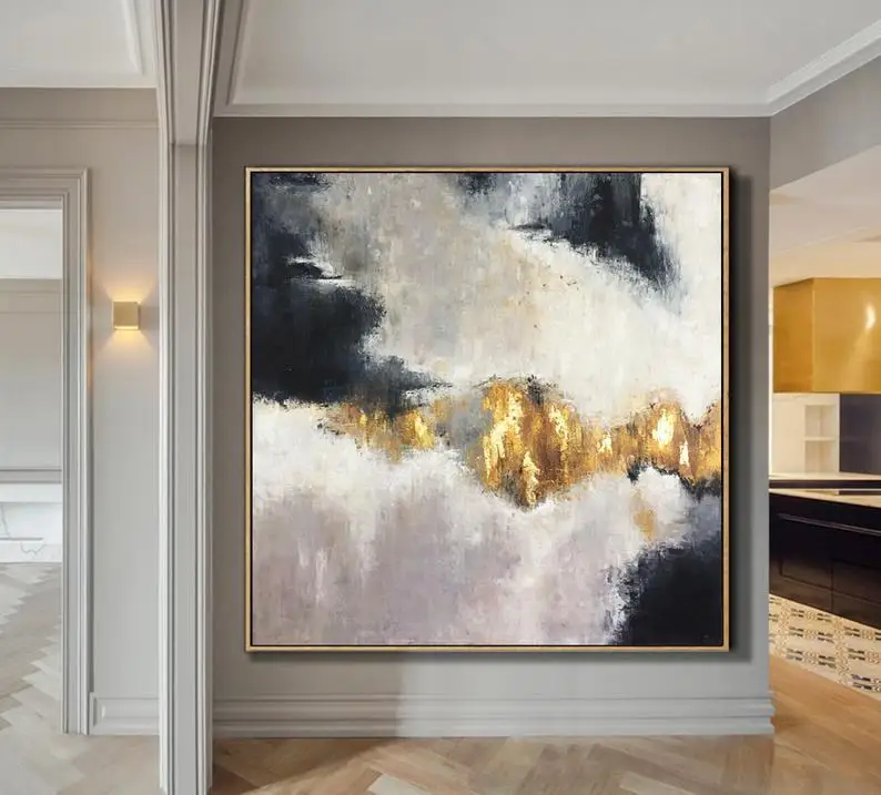 

Painting On Canvas Wall Painting For Living Room Art Abstract Painting Oversize Painting Gold Leaf Painting Abstract Acrylic