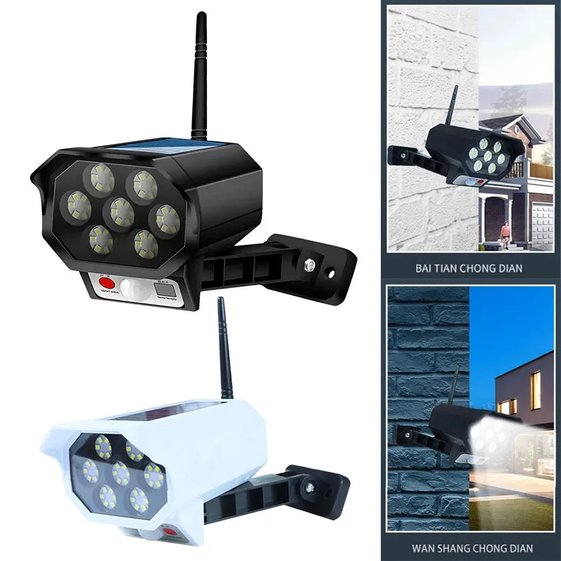 

1pc 42LED Solar Motion Sensor Light IP65 Waterproof Outdoor Flood Light Security Dummy Camera 3 Modes Lamp For Home Garden