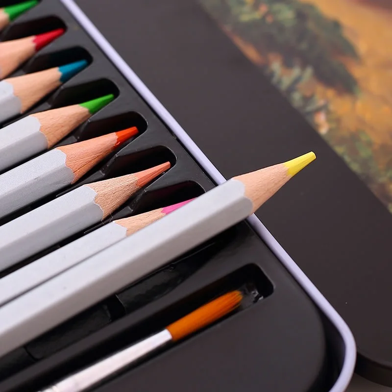 Deli Color Pencil Water Soluble 24 36 48Colors Watercolor Pencils Drawing  School for Kids Coloured Pencils