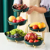 Nordic Ceramic Fruit Plate Living Room Multi-layer  Dish Snack Basket Household Dry  Bowl   Creative Luxury 1