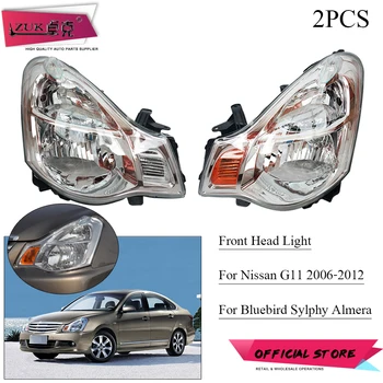 

ZUK 2PCS For NISSAN Sylphy Bluebird Almera G11 2006 2007 2008 2009 2010 2011 2012 Front Head Lamp Headlight Halogen Yellow/White