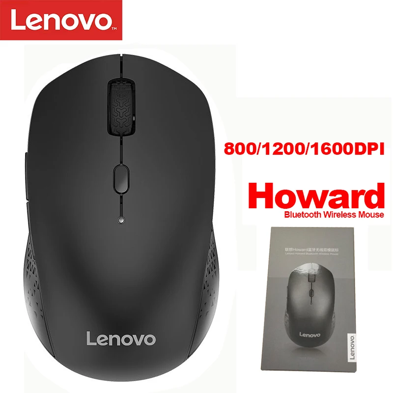 LENOVO-ratón inalámbrico Bluetooth ordenador dispositivo con 1600DPI, superficie similar a la piel, transmisión inalámbrica de 10M - Ordenadores y oficina