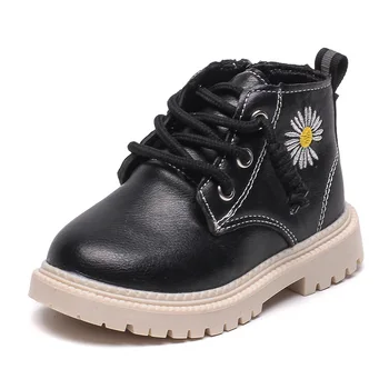 

Children Martin Boots Kids Boots For Boys Girls Ankle Boots With Daisy Flowers Ins Hot 2020 Autumn British Style Zipper