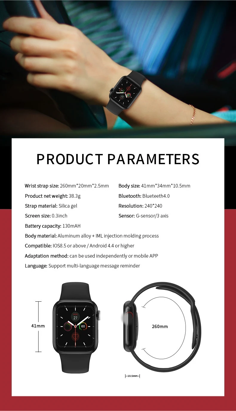 Bluetooth Смарт-часы Полный сенсорный экран для сердечного ритма кровяного давления фитнес-браслет pk iwo 8 iwo 10 Smartwatch W58 для женщин и мужчин