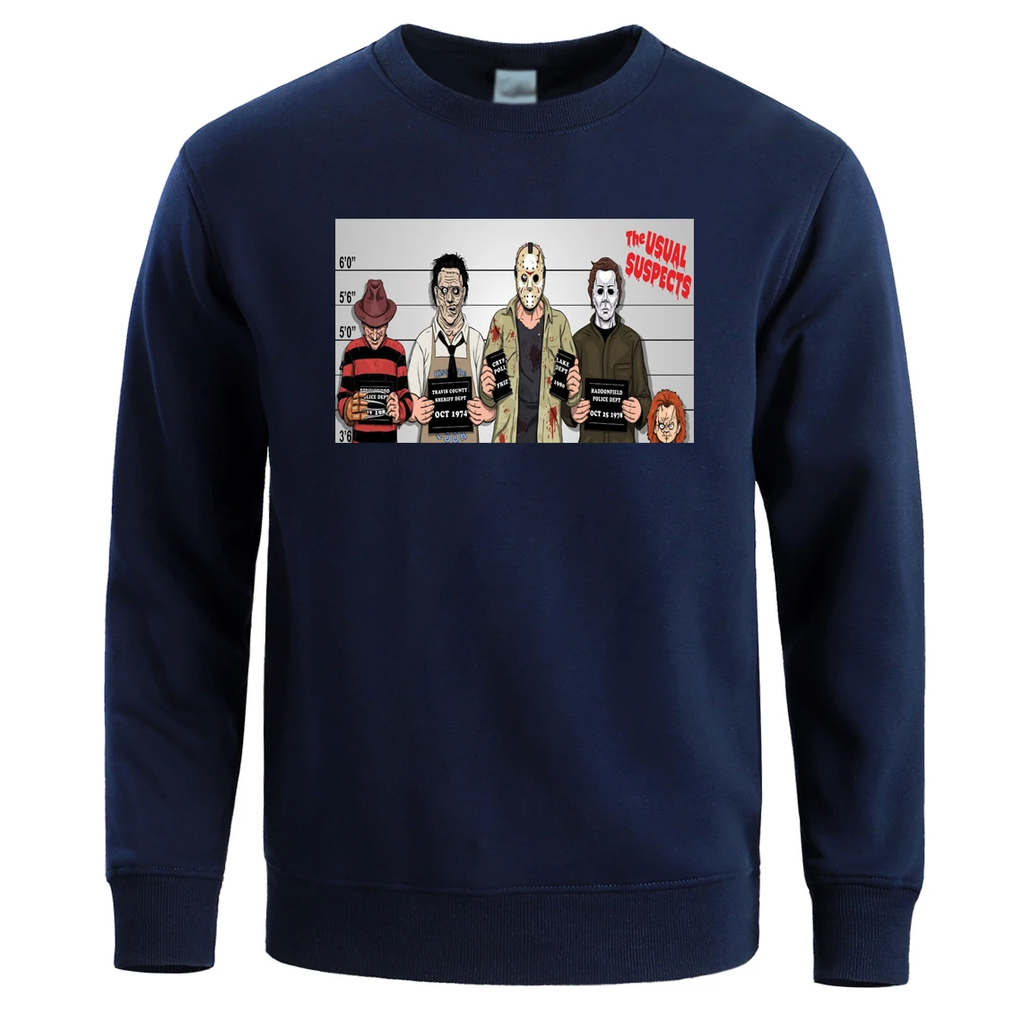 

The Usual Suspects Men Hoodies Sweatshirts Crewneck Hoodie Sweatshirt Pullover Winter Fleece Warm Streetwear Black Loose Hoody