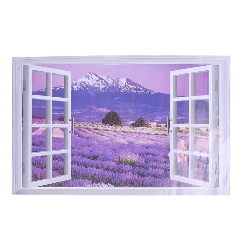 

AY9234B Large Lavender Mountain 3D Window Scene View Removable Wall Sticker Decal