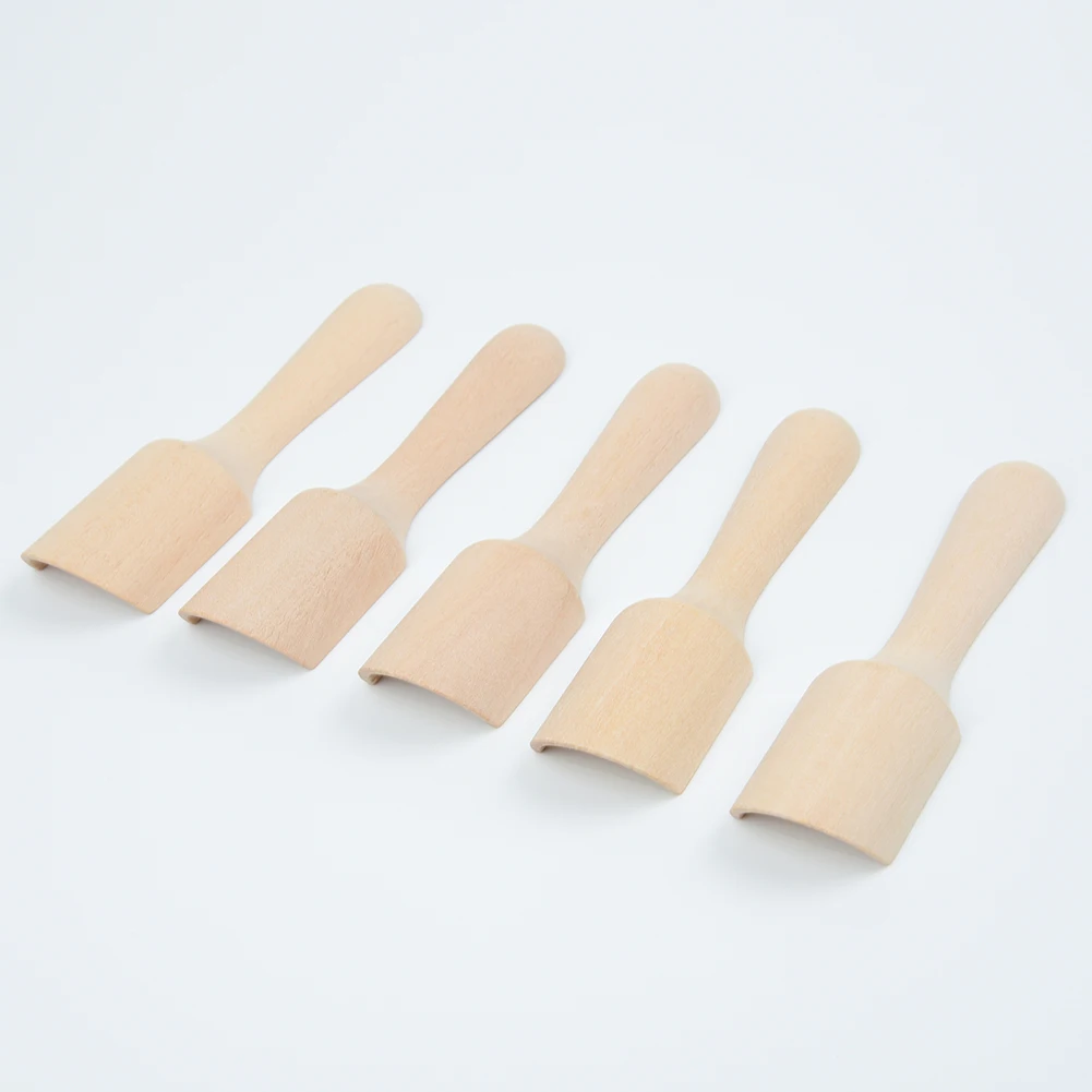 5pcs Mini Little Wooden Spoon Scoop Honey Coffee Condiment Salt Sugar Spoons Use