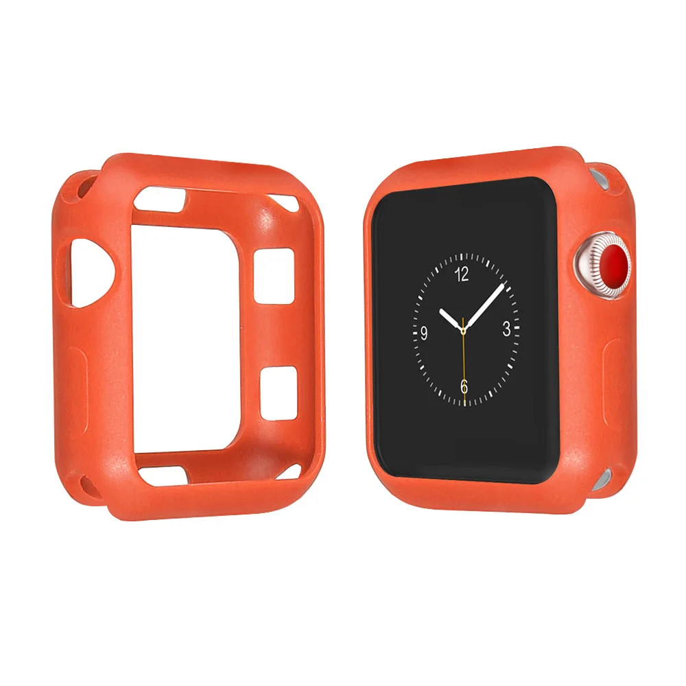9 Однотонная одежда матовый чехол для Apple Watch 1/2/3/4 спортивная мягкая силиконовая защита от падений легко носить крышка для наручных часов iWatch, 38/42 40/44 мм - Цвет: 9