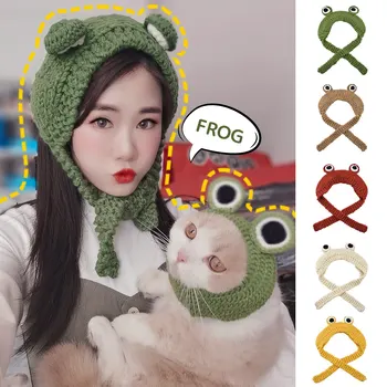 

Winter Skullies Cute Women Frog Hat Crochet Knitted Hat Costume Beanie Hats Cap Women Gift Hip-hop Cap Photography Prop Party
