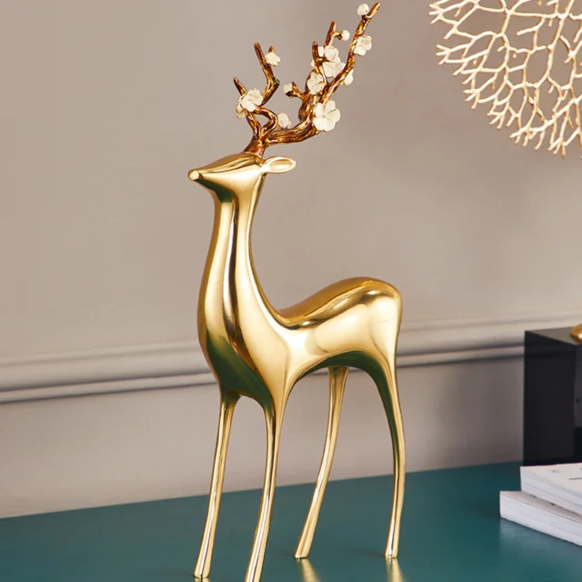 Brass Deer Statue Copper Elk Figurine Freezy World Freezy World