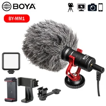BOYA – Microphone d'enregistrement vidéo pour Smartphone DSLR, Osmo Pocket, Youtube, vlog, pour téléphone portable iPhone/Android