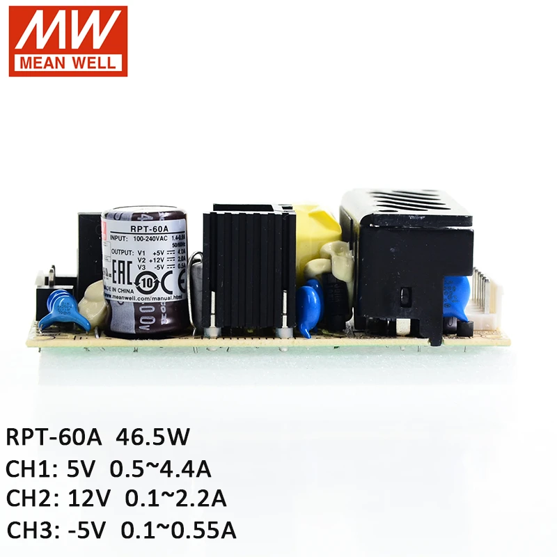 Medical 46.5W RPT-60A Meanwell AC-DC Triple Output RPT-60 Series MEAN WELL Switching Power Supply Medical 46.5W RPT-60A Meanwell AC-DC Triple Output RPT-60 Series MEAN WELL Switching Power Supply