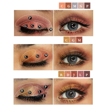 

Shimmer Matte Eye Shadow Tropical Imprint 16 Color Eyeshadow Tray Waterproof Smudge-proof