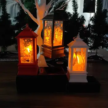 

DishyKooker Christmas Clear LED Wind Lamp Santa Claus Snowman Deer Hanging Lantern Decoration Night Light