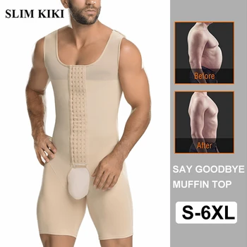 

Men's Shapewear Bodysuit Full Body Shaper Compression Slimming Underwear Breathable Corset Fitness Butt Lifter Hide Man Boobs
