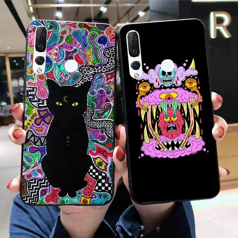 Цветной чехол для телефона с психоделическим рисунком в стиле Trippy Huawei Y6P Y8S Y8P Y5II Y5