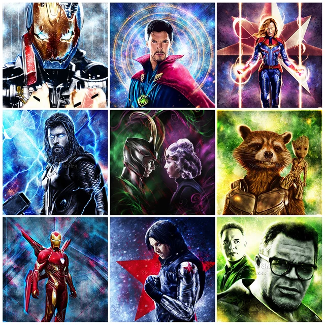 5d Diamond Painting Marvel Avengers  5d Diy Diamond Painting Avengers -  Diamond - Aliexpress