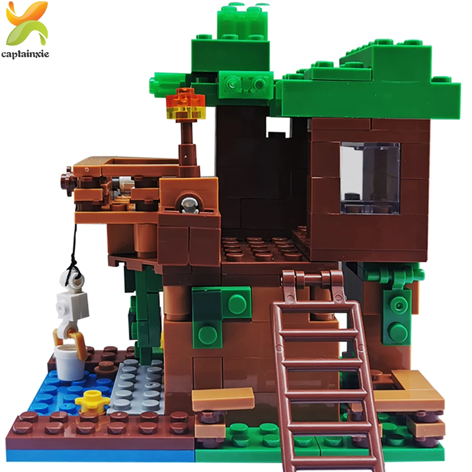 Tree House My World Model Figures Building Blocks MinecraftINGLys Town Guardian Mine World City Educational Bricks Children Toys Tree House My World Model Figures Building Blocks MinecraftINGLys Town Guardian Mine World City Educational Bricks Children Toys