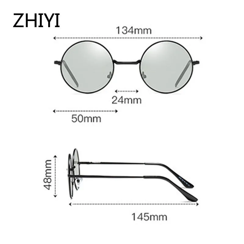 ZHIYI, круглые Hd очки для вождения автомобиля, мужские поляризованные фотохромные солнцезащитные очки, желтые линзы, очки с ночным видением, анти-светильник
