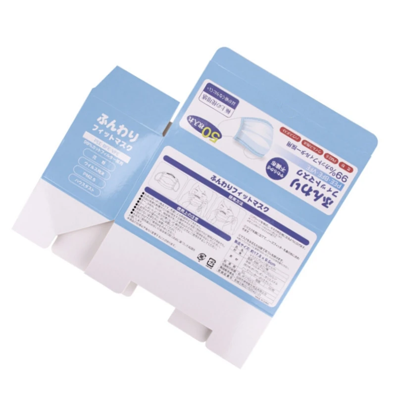 

1 Pcs Disposable Mask Box 50Pcs Color Box Japanese English Box,(mask is not included),Printed in English