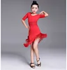 New Kids Child Girls Latin Dance Dress Fringe Latin Dance Clothes Salsa Costume Black Red Ballroom Tango Dresses For Sale ► Photo 2/6