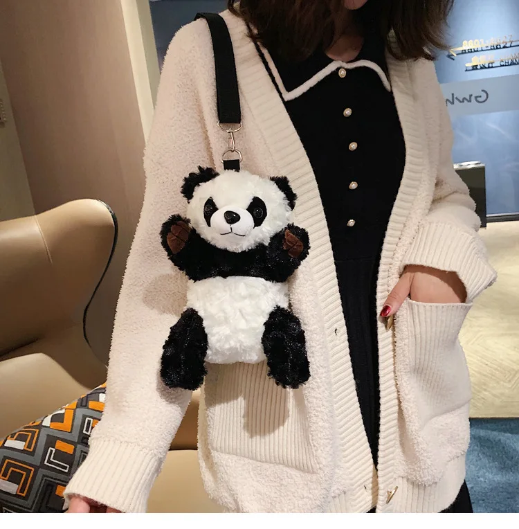 Girl Plush Stuffed Cute Panda Bag Makeup Bear Cat Knapsack Soft Pillow Woman Animal Lady Backpack Baby New year Gift Kids Toys (10)