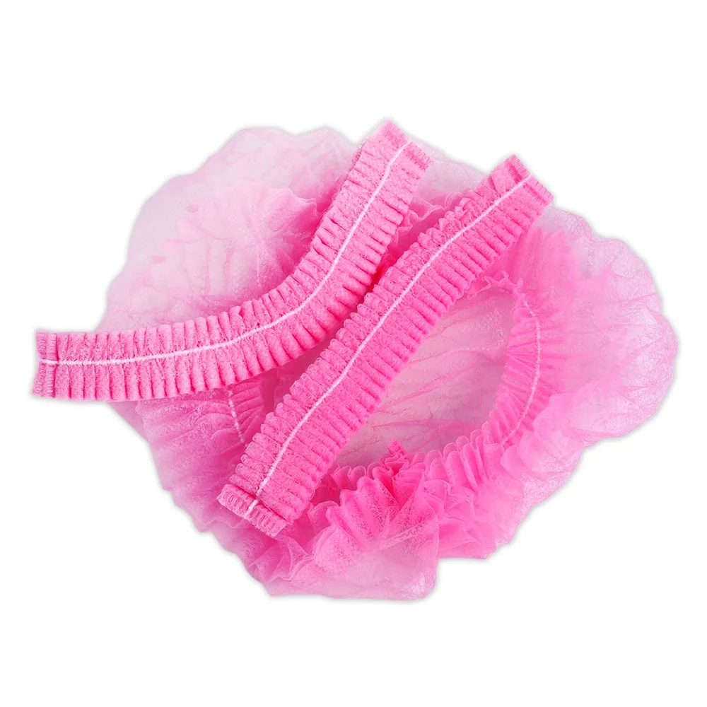 20Pcs Disposable Salon Hair Hat Anti Dust Net Bouffant Cap Non-Woven Head Cover Hat Elastic Cleaning Hair Protect Cap