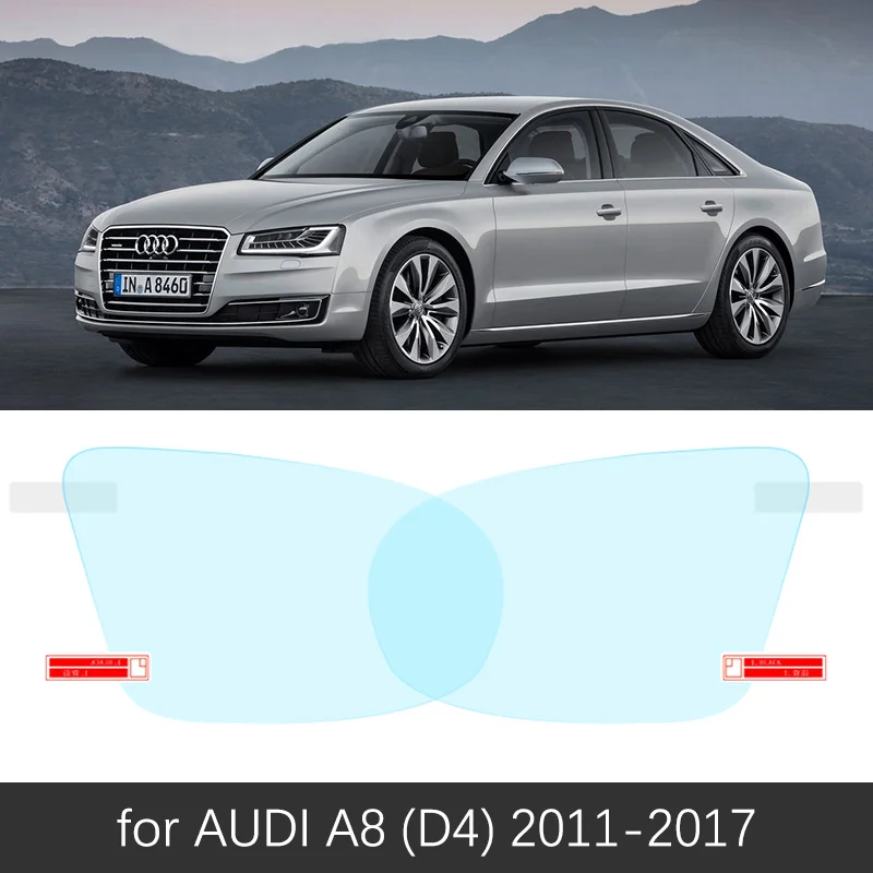 Для Audi A8 D3 D4 4E 4H S8 A8L 2003~ полное покрытие зеркало заднего вида противотуманная пленка непромокаемая противотуманная пленка чистые автомобильные аксессуары - Название цвета: AUDI A8 D4 2011-2017