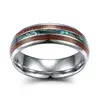 TIGRADE 8mm Tungsten Carbide Rings Hawaiian Koa Wood and Abalone Shell Wedding Bands for Men Comfort Fit Size 6-13 Brand bague 3