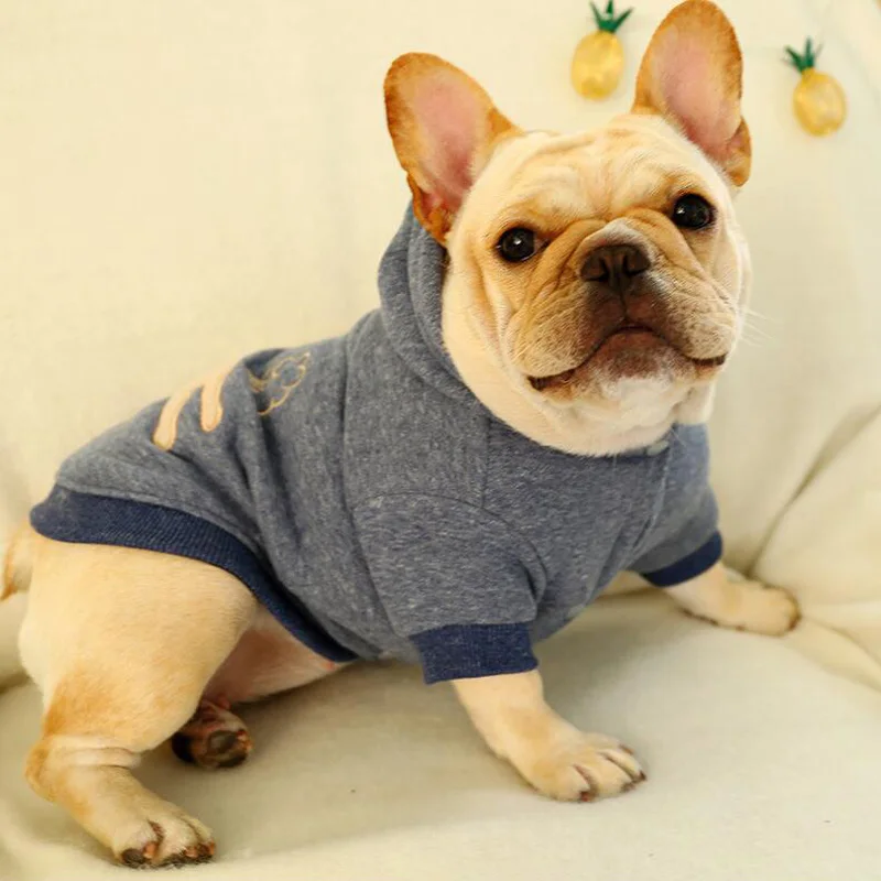 

Popular Autumn Winter Warm Dog Hoodies Cute Print Pet Dog Coat For Small And Medium Cotton Two Legs Pet Hooded Sweatshirt