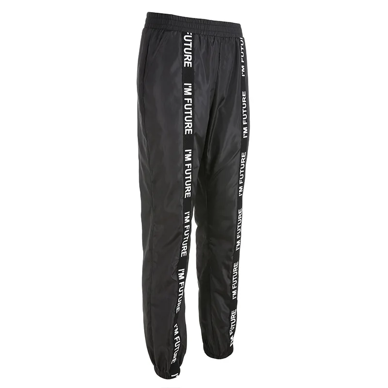 AELFRIC шаровары женские модные брюки свободные спортивные штаны с эластичной талией черные повседневные уличные штаны Черная пятница