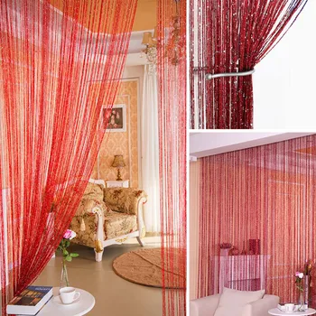 

Modern Minimalism Style High Quality Polyester Yarn Material Glitter String Curtain Panels Voile Net Curtains Fly Divider Panels
