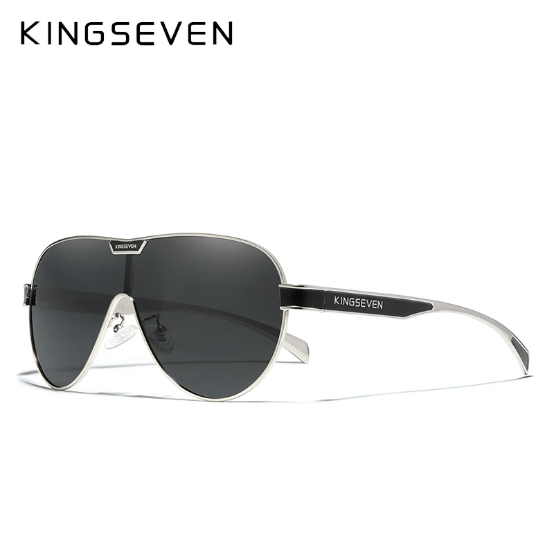 KINGSEVEN New Oversized Sunglasses Men And Women Polarized Mirror Lens Goggles UV Protection Men's Glasses Stainless_voghion.com