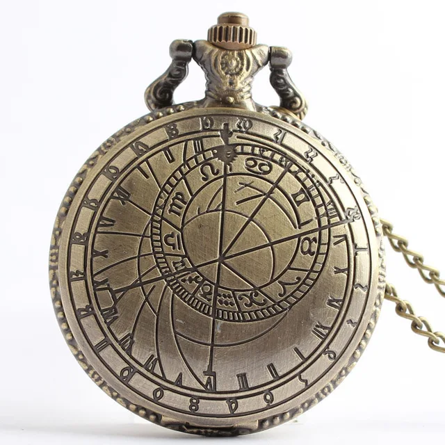 Ретро гладкие мужские черные карманные часы Серебряный полированный кварцевые карманные часы брелок кулон с цепочкой - Цвет: DW Bronze-2