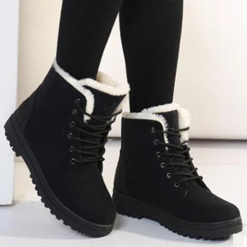 

Women boots winter warm snow boots women Faux suede ankle boots for women winter shoes Botas Mujer plush women's shoes