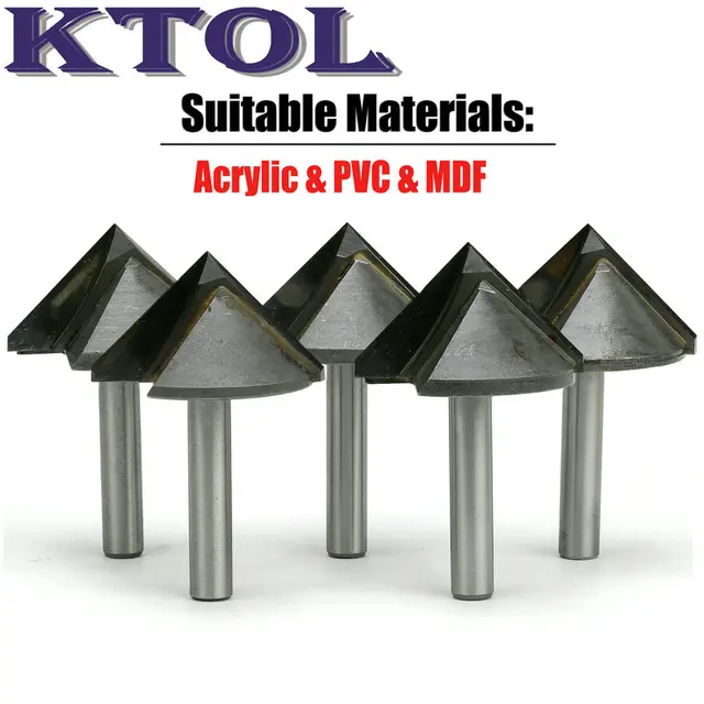 Fresa Per Router A V Groove 90 Gradi - Codolo 6mm, Diametro 32mm, Per Legno E CNC - Foto 7