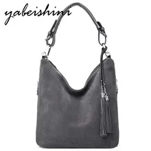 Женская сумка-тоут с двойной кисточкой, роскошные сумки высокого класса, женские сумки, дизайнерские сумки для женщин, кожаная сумка на плечо, меховая сумка через плечо