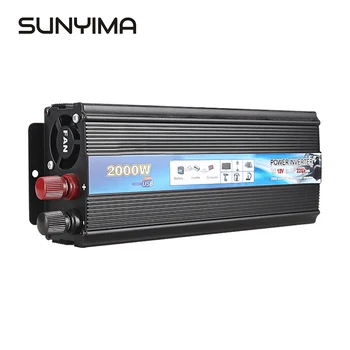 

SUNYIMA DC 12V/24V to AC 220V Sine Wave Inverter Solar Charger 2000W Converter Transformer Power Supply Switch