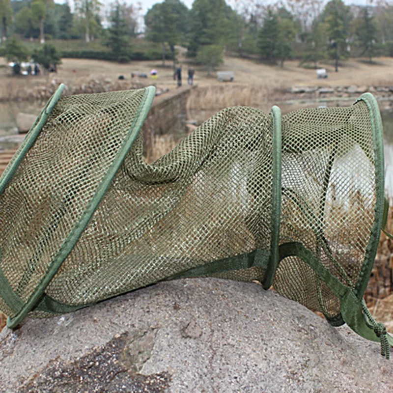 Outdoor Folding Round Fishing Net 3 Layer Nylon Fish Shrimp Net Fishing Shrimp Net Outdoor Fishing Catching Accessories