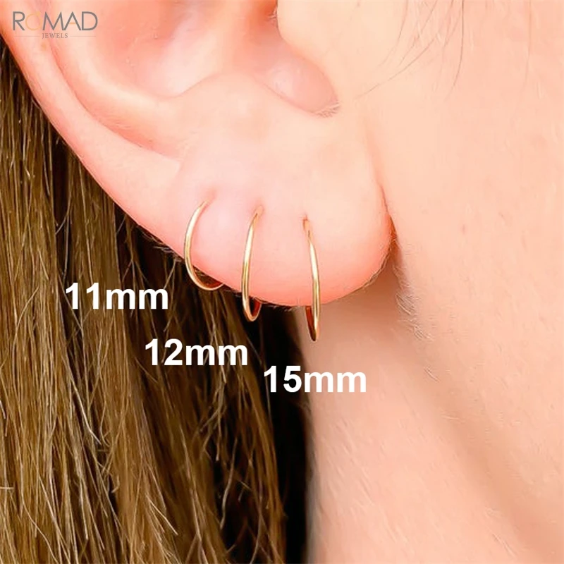 

925 Sterling Silver Small Hoop Earrings For Women Ear Bone Gold Color Small Round Circle Earrings Hoops Men brinco Z4