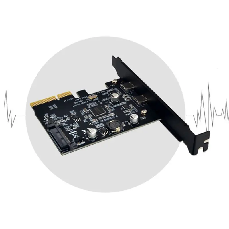 Двойной USB3.1 для type-C 2 порта карты расширения PCI-E4X к USB3.1 Gen2 10 Гбит/с USBC адаптер Expresscard