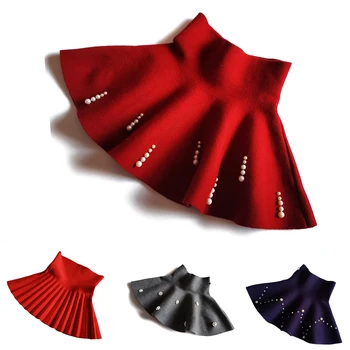 

Girls Pleated Pearl Casual Skirt 2020 Spring Beading Knitted Tutu Skirts Princess Clothes Kids for Child Shchool Girl