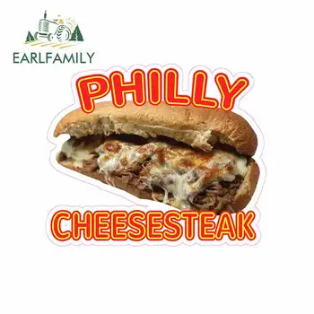 

EARLFAMILY 13cm x 10.6cm For Philly Cheesesteak Funny Car Stickers Cartoon Vinyl Decal Sticker Car Truck Pinup SUV Decoration