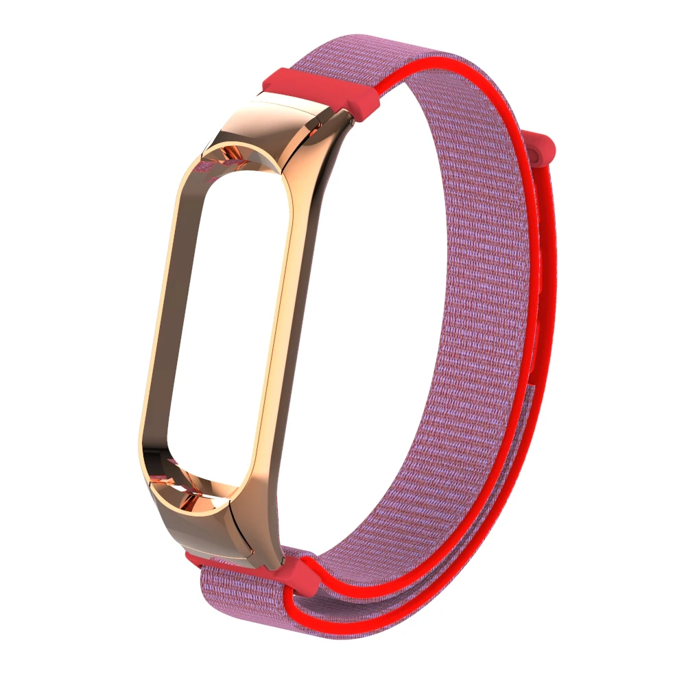 E-ZONE mi Band 3 4 нейлоновый ремешок для Xiaomi mi Band 3 4 браслет mi band 3 4 цветной ремень - Цвет: Red Blue