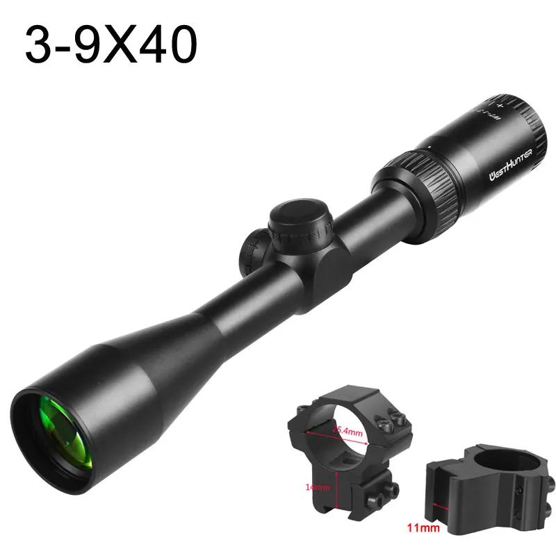 3-9X40 Low 11mm Тактический прицел 3-9/4-16/6-24 оптические прицелы растягивающиеся фиксированные Mil точка сетка одна трубка оптические прицелы охотничий прицел для ружья - Цвет: 3-9X40 Low 11mm