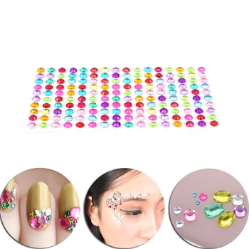 

AACAR 160Pcs Sticker DIY Mobile Acrylic Flat Paste Decoration Bling Self Adhesive Scrap Booking Stickers Car Sticker 5mm