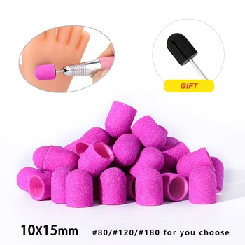

TP 6Pcs Sanding Caps Electric Nail Drill Bit #80/120/80 Sanding Bands Block Caps for Manicure Pedicure Milling Accessories Sets
